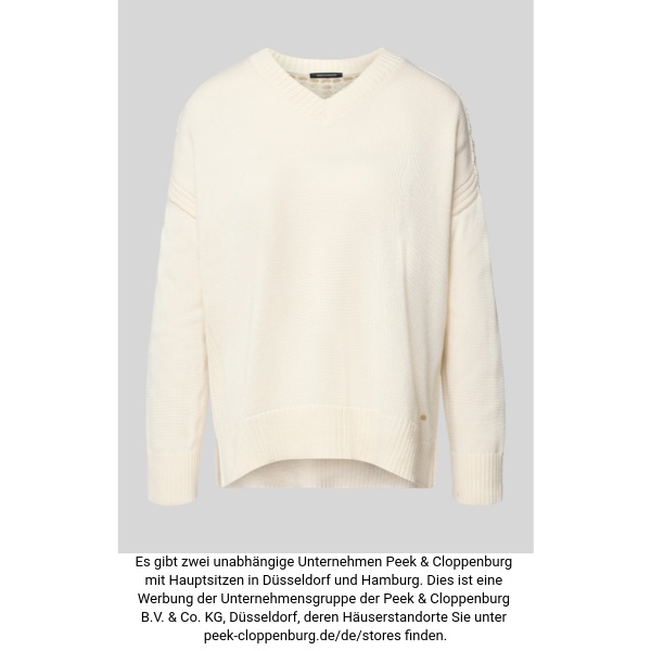 Armani Exchange Damen Offwhite Strickpullover Mit V-Ausschnitt Mittel