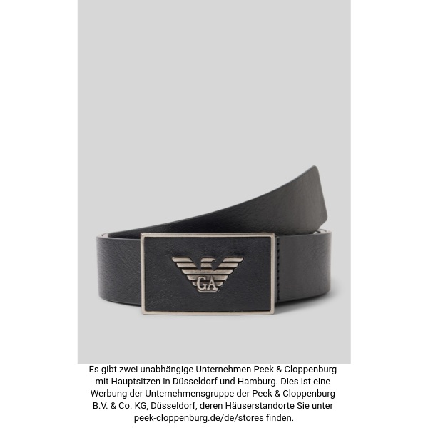 Emporio Armani Herren Schwarz Gürtel Mit Label-Detail Größe 95