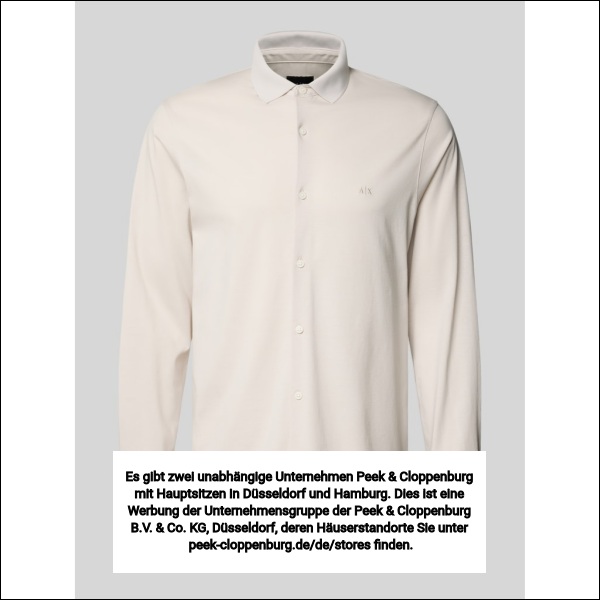 Armani Exchange Herren Stein Regular Fit Freizeithemd Mit Haifischkragen Mittel