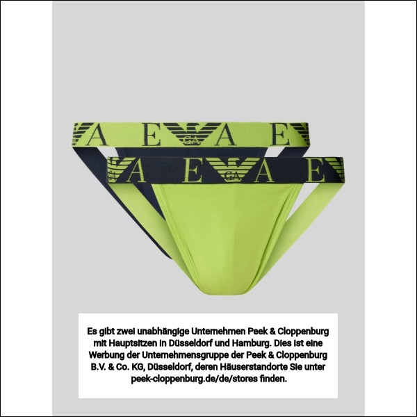Emporio Armani Herren Neon Gruen Jockstrap Mit Logo-Stitching Im 2Er-Pack