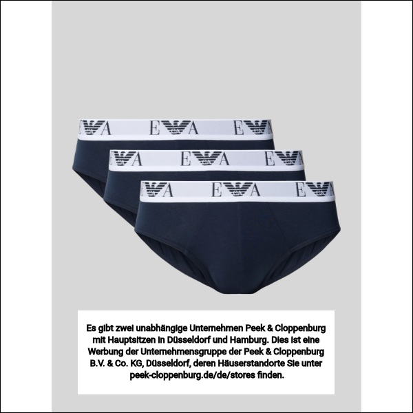 Emporio Armani Herren Dunkelblau Slip Mit Elastischem Logo-Bund Im 3Er-Pack