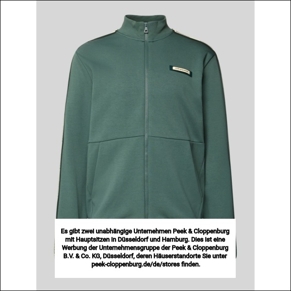 Ea7 Emporio Armani Herren Gruen Sweatjacke Mit Stehkragen Und Zweiwege-Reißverschluss
