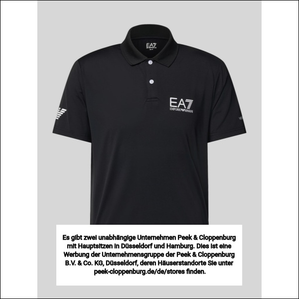 Ea7 Emporio Armani Herren Schwarz Regular Fit Poloshirt Mit Logo