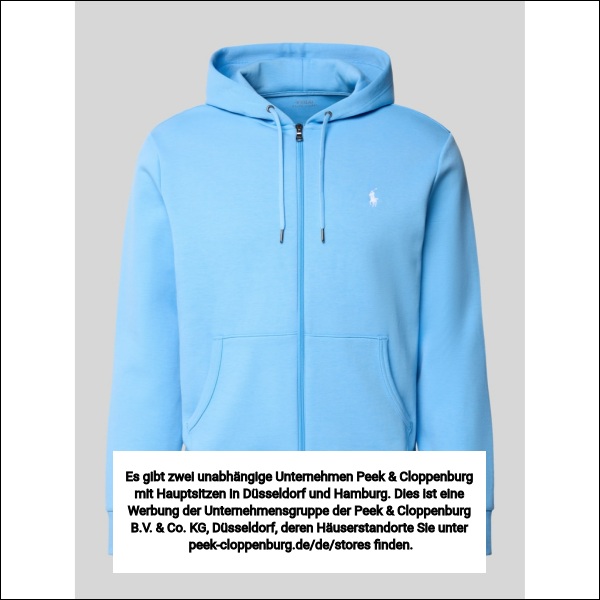 Polo Ralph Lauren Herren Hellblau Regular Fit Sweatjacke Aus Baumwoll-Mix
