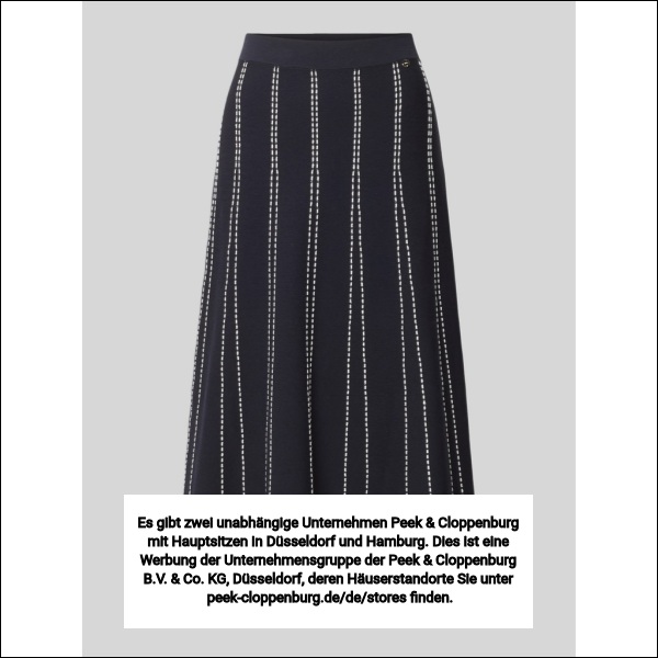 Liu Jo White Damen Marine Strickrock Aus Viskose-Mix Mit Elastischem Bund Klein