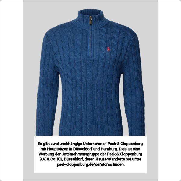 Polo Ralph Lauren Herren Marine Melange Regular Fit Troyer Aus Reiner Baumwolle