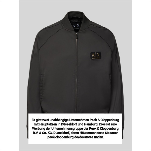 Armani Exchange Schwarz Bomberjacke Mit Reißverschluss